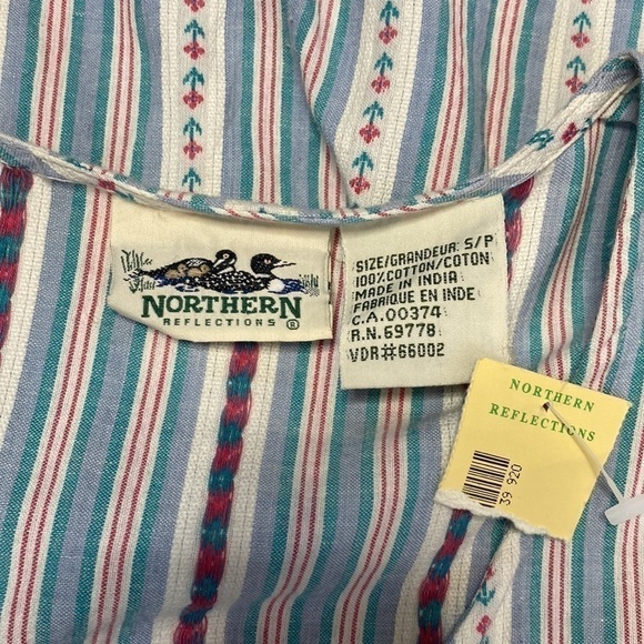 Vintage Northern Reflections Blue Red White Floral Jumper Dress NWT Small - Picture 6 of 9
